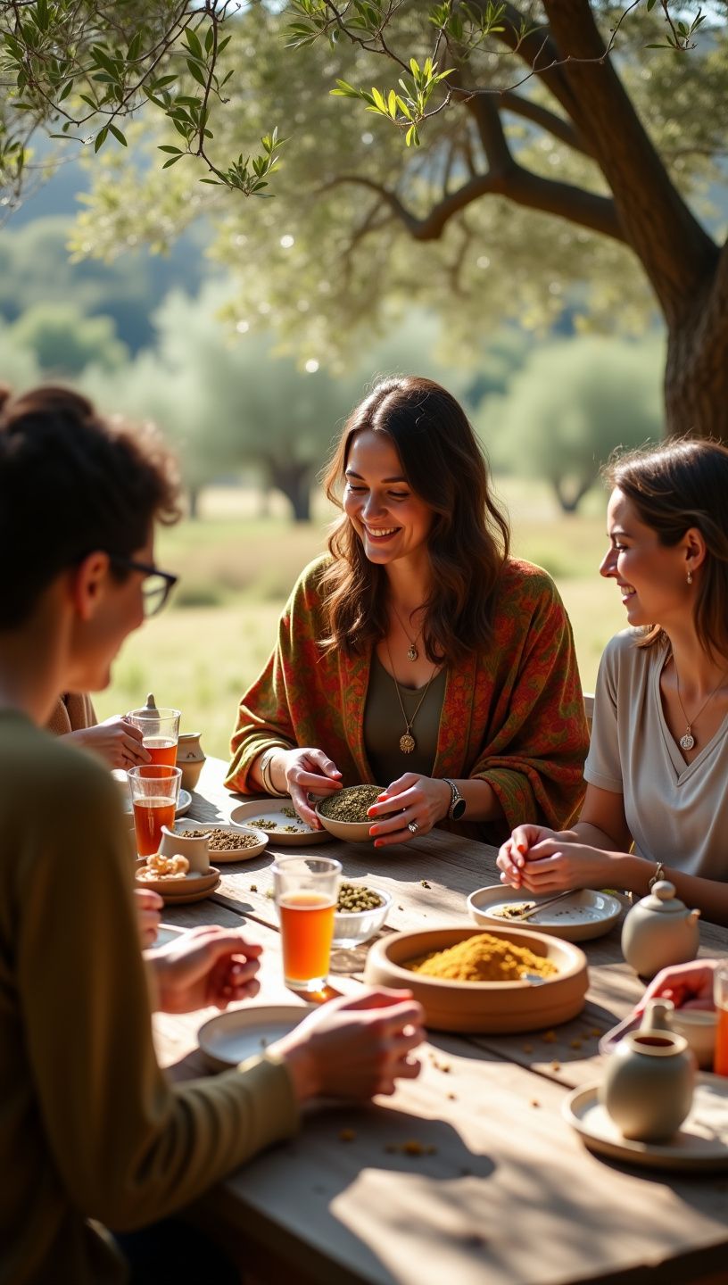 Τσάι με κουρκουμά σε ξύλινο τραπέζι με φυσικό φως